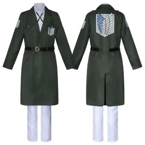 Rünnak titaanile Eren Levi Cosplay kostüüm, naiste meeste Shingeki, pole Kyojin Scouting Legion sõduri jope mantel Tuulejope vormiriietus