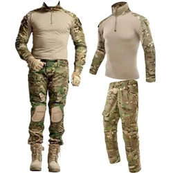 Uniforme militar taktikoa Airsoft Arropa Trajeak Entrenamendu-jantzia Kamuflaje Ehiza Alkandora Prakak Paintball Multzoak Praka militarrak Gizonezkoak