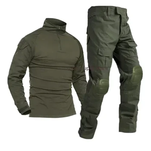 Airsoft Bóng Sơn Quần Áo Làm Việc Quân Sự Chụp Hình Đồng Nhất Chiến Thuật Chiến Đấu Ngụy Trang Áo Sơ Mi Hàng Hóa Miếng Lót Đầu Gối Quần Quân Đội Phù Hợp Với