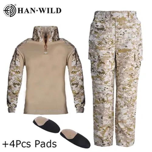 Ropa de entrenamiento de camuflaje para niños, traje para niños, campo al aire libre, ropa de caza y acampada, uniforme de combate militar, pantalones de camisa táctica