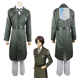 “Titan Eren Lewi” kosplay geýim geýimine zenan erkekler Şingeki ýok Kýojin skaut legion esgeri penjek palto şemaly döwmek formasy