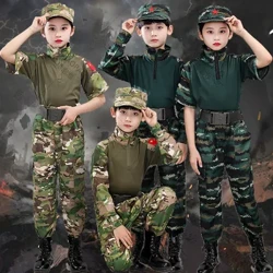 Camo för barn Träningskläder Kort kostym Barn Pojke Grill Utomhus CS Field Camping Militär strid Uniform Taktisk skjorta Byxor