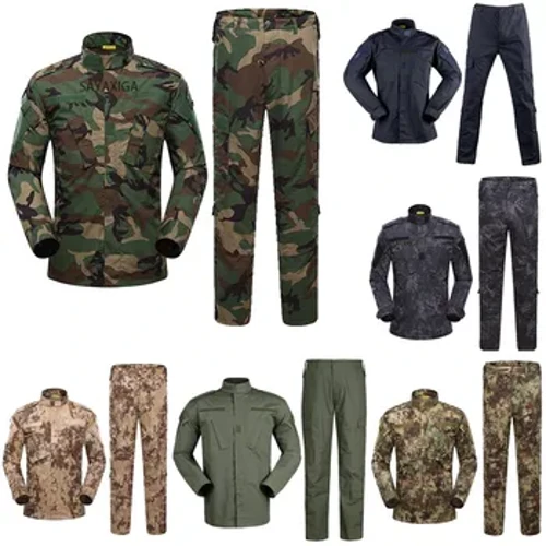 Hoʻonohonoho ʻia nā ʻaʻahu koa no nā kāne Army Camouflage Breathable Multicam Black Suit Combat Shirt Tactical Cargo Uniform Hunting Set