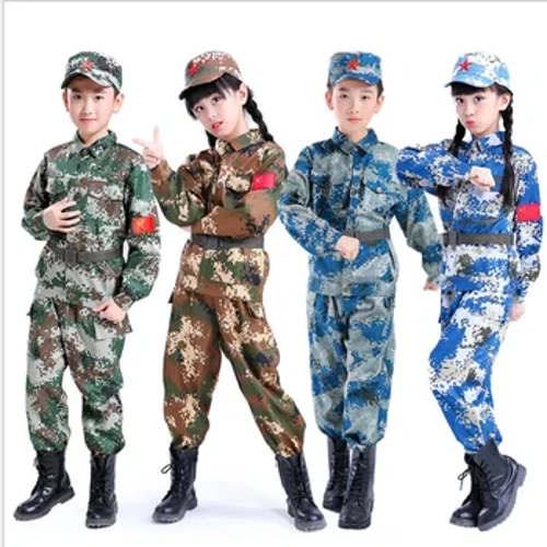 Taktesch Militäruniform fir Kannerdag Camouflag Verkleedung Erwuessene Halloween Kostüm fir Kid Girl Scout Boy Soldat Army Suit