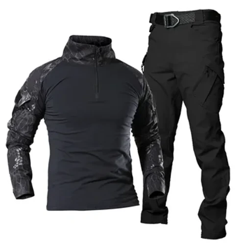 Sommer Militær Uniform Sæt Mænd Taktisk skjorte Langærmede militærbukser Jagt Camping Taktisk Suit Camouflage Man