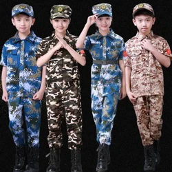 Trẻ Em Bộ Quần Áo Bé Trai Ngụy Trang Áo Halloween Trại Tập Đi Quân Phục Cho Trẻ Em Phù Hợp Với Áo Lính Cảnh Sát Vải