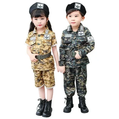 Taktesch Militäruniform fir Kannerdag Verkleedung Erwuessene Karneval Halloween Kostümer fir Kid Girl Scout Boy Soldat Army Suit