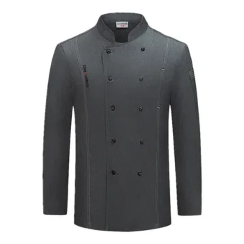 Ärmel Kachen Laang Bäckerei Restaurant Chef Logo Kitchenchef Kleeder Uniform Mantel Hotel Atemjacket T-Shirt