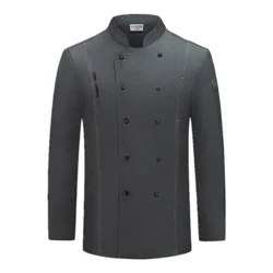 Kollu Pişirme Uzun Fırın Restoran Şefi Logosu Mutfak Şefi Elbise Üniforma Ceket Otel Nefes Alabilir Ceket T-shirt