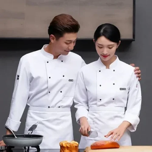 Breathable Mesh Chef Uniform Long-sleeved para sa Lalaki/Babae, Tamang-tama para sa Kusina/Canteen/Hotel Restaurant Staff