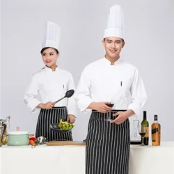 Summer Chef Uniform Long Sleeve Pure White Food Processing Factory West Point Baker Work Clothes