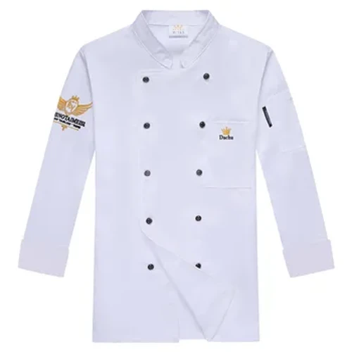 ผู้ชายร้านเค้ก Cafe Pastry Chef เครื่องแต่งกายร้านอาหารฝรั่งเศสโรงแรม Chef Uniform ห้องครัวโรงอาหาร Cook Work แจ็คเก็ตยาว/สั้น
