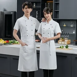 Miesten ja naisten Keittiö Kaiken kaikkiaan Hotelli Ruoanlaittotyö Unisex Chef short Univor Catering Chef Work Uniform Takit