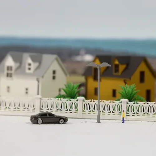 5Pcs Scene Model Platform Luč z LED Ulično Svetilko Z Merilnik 1: 200-220 Urejanje Postavitev Stavbe Dvorišče Vrtni Dekor