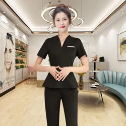 Güzellik Salonu Üniforma Moda Spa Masöz Giyim Tırnak Teknisyeni Otel Ön Büro İş Elbiseleri Kadın Manikürcü Pantolon Seti
