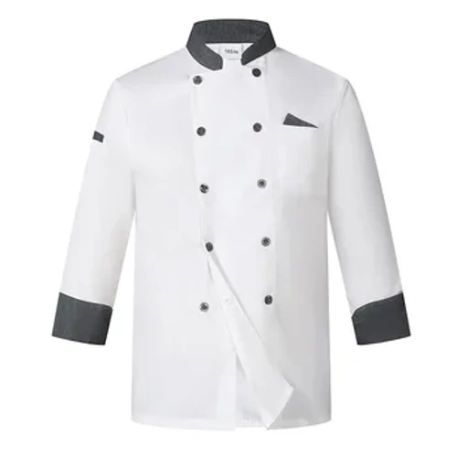 Professionelle Chef Uniformen fir Männer mat laangen Hülsen, gëeegent fir Fréijoer an Hierscht an Hoteler, Restauranten a Kichen