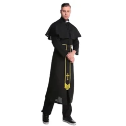 Tans oturylyşygy geýiň Gara ulular ruhanysy Erkekleriň kakasy geýimi Halloween kosplay eşigi