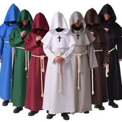 Róba Manach Meánaoise Cochall Manach Cowl Renaissanc Rinn Sagart Róbaí Cosplay Oíche Shamhna Treoraí Masc Clóca Punc Bhréige