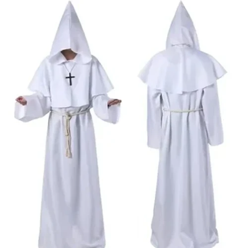 Îmbrăcăminte de călugăr medieval Robă de călugăr Îmbrăcăminte de vrăjitor Îmbrăcăminte de preot Costumul de Halloween Costum Vechi