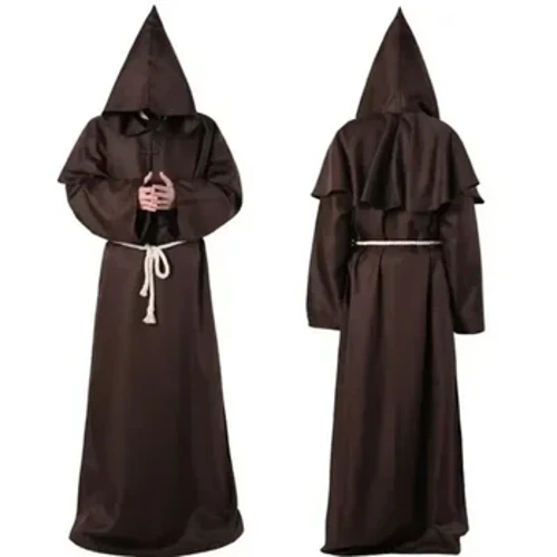 Karnevals-Todesrobe Cosplay-Kostüm Charakter-Performance-Kostüm Mittelalterliches Mönchskostüm Zauberer-Priester-Cosplay-Kostüm