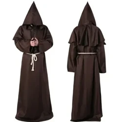 Carnival Death Robe Cos -asuhahmon esiintymisasu Keskiaikainen munkkiasu Wizard Priest Cos -asu