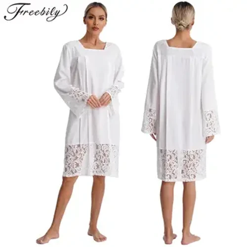 Phụ Nữ Giáo Sĩ Linh Mục Surplice Tay Dài Phối Ren Áo Dây Nhà Thờ Hợp Xướng Thờ Phụng Vụ Cotta Lễ Phục Halloween Trang Phục Hóa Trang