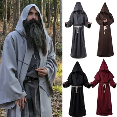 Oíche Shamhna Meánaoise Críostaí Friar Sagart Róba Cailleach Treoraí Clóca Páirtí Bás Taibhse Vampire Diabhal Cosplay Éadaí Éadaí