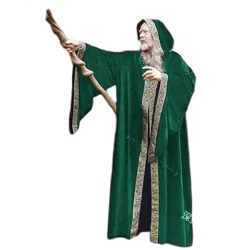 Imvunulo ye-Unisex ye-Halloween Yemvunulo Yasendulo YaseKapa Ingubo Yomuntu Omdala Efakelwe Izigqoko I-Vampire Wizard I-Monk Witch Costume Umfundisi Ingubo Yengubo