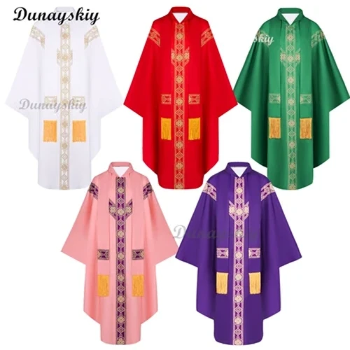 Männer Frauen Mittelalter Retro Priester Mönch Langes Kleid Cosplay Kostüm Kreuzdruck Muslim Missionar Umhang Cape Halloween Party Robe