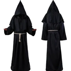 Cosplay Fa'a-Medieval Hooded Robe Monk Friar Robe Ositaulaga La'ei Anamua La'ei Fa'aKerisiano Suit Fou Fa'ataula'i Teuga Halloween