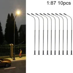 10 Stuks Modelspoor Lampen Warm Wit Ho Schaal Lampen Post 1:87 Straat Licht Building Layout Trein Landschap Tuin decor