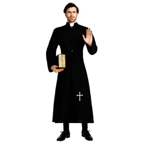 Suaugusiųjų kunigas Pastorius Ministras Kostiumai Vyrai Religiniai Misionieriai Dvasininkų kostiumai Karnavalas Purim Mardi Gras Vocaloid Cosplay