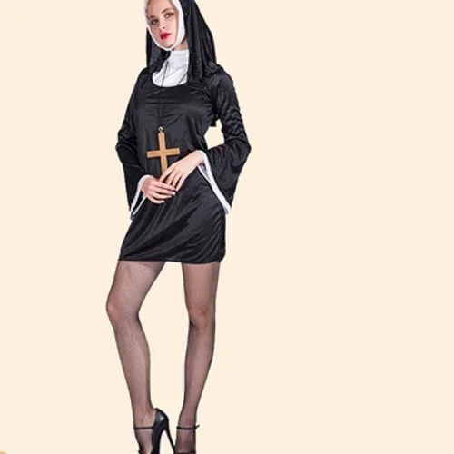 Carnival Cos Party Costumes Adult Nun Cos Stage Costumes Harley Quinn Ball Priest Virgin Mary Costume