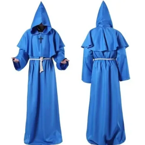 Robă de călugăr Îmbrăcăminte de vrăjitor Îmbrăcăminte de preot Costum de Halloween Costum Vechi Costum de călugăr medieval
