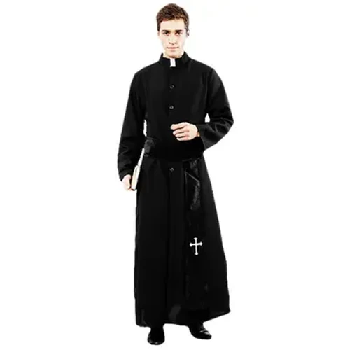 Umorden Trưởng Thành Màu Đen Cao Quý Linh Mục Trang Phục Nam Tôn Giáo Mục Sư Cha Trang Phục Halloween Purim Đảng Mardi Gras Áo Lạ Mắt