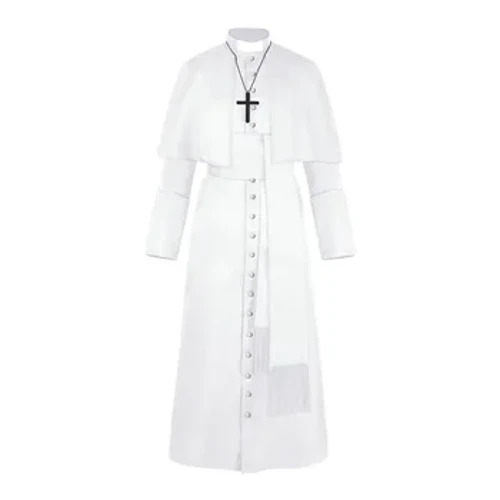 Halloween Priester Middeleeuws Retro Kostuum Effen Kleur Priester Cos Kostuum