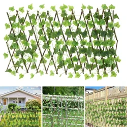 Screening Taman Anyar Ngembangake Trellis Layar Privasi Pagar Tiruan Daun Ivy Daun Pagar Kayu kanggo Bangunan Taman
