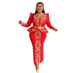 Eleganta afrikanska klänningar för kvinnor 2024 Afrika Kläder Plus Size Bröllopsfest Afton lång klänning Dashiki Ankara Outfits Kläder