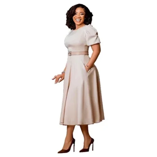 2024 La'ei Fa'aaferika mo tama'ita'i Fa'ato'aga Aferika Pu'upu'u lima O-ua Polyester Midi La'ei Dashiki Aferika La'ei S-3XL