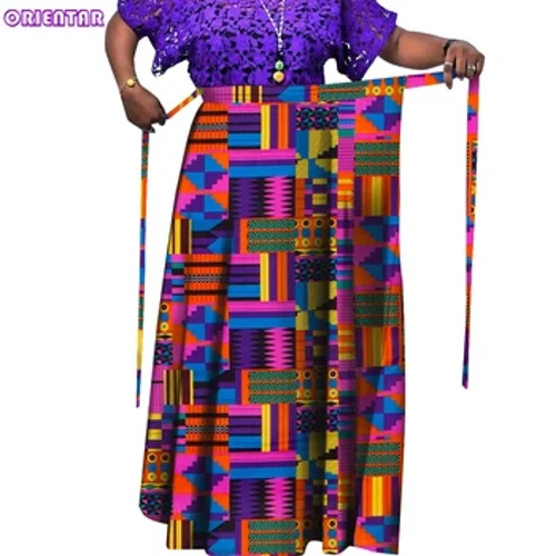 ORIENTAR Kvinner Tradisjonell Havfrue Langt Skjørt Kjole Afrika Bazin Riche Print Klær Dame Kvinner Lendetøy Plus Size WY9792-2