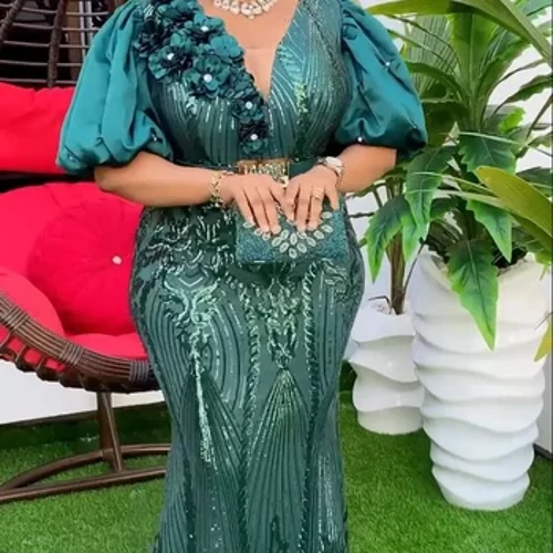 Afrikka Vaatteet Afrikkalaiset juhlamekot naisille Kevät Dashiki Ankara Paljetti hää-iltapuku Seksikäs Bodycon Maxi pitkä mekko