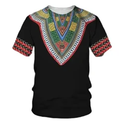 Āfrikas vīriešu apģērbi Big Stone T-krekls Tradicionāls apģērbs Apģērbs ar īsām piedurknēm, Retro ikdienas ielas apģērbs Retro etniskais