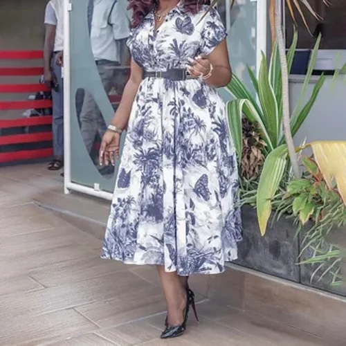 Mga Damit ng Aprika Para sa mga Babae Damit ng Aprika Dashiki Flower Print Ankara Dresses Bazin Traditional Robe Africa Long Dress