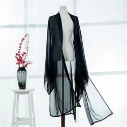 Hanfu Vest Oude Chinese Mouw Shirt Tang-dynastie Dunne Chiffon Klassieke Volksdans Kleding Cosplay Toneelkostuum