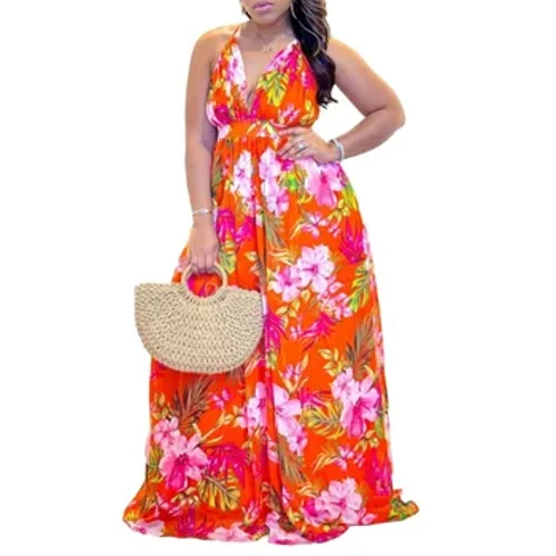 Váy châu Phi cho phụ nữ mùa hè gợi cảm châu Phi không tay in polyester in màu xanh lá cây màu xanh trắng maxi váy dashiki châu Phi quần áo