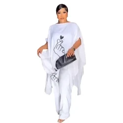 2-delat set afrikanska kläder för kvinnor Sommar Elegant afrikansk Plus Size Top Långbyxa Matchande Set Muslim Suit Afrika Kläder