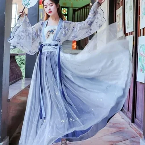 Xitoyning qadimiy belbog'i xanfu xonimlar uchun uzun Akirt Canghai Fu Hua Shen Fu bel-uzunlikdagi retro yubka