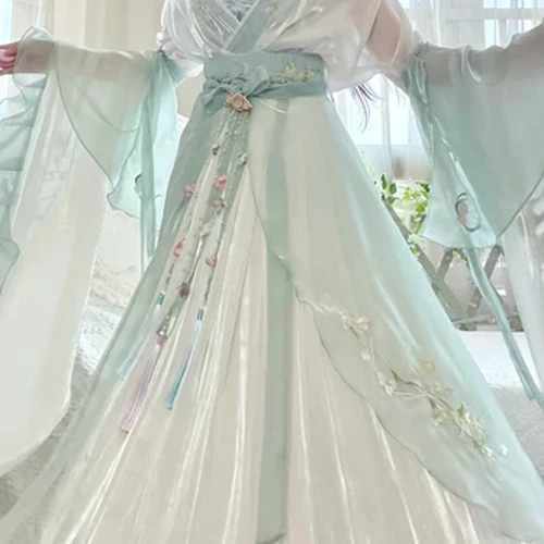 Kinesisk Hanfu-kjole Kvinner Gamle tradisjonelle broderte Hanfu-sett Carnival Fairy Cosplay-kostyme Grønn Hanfu Dansekjole