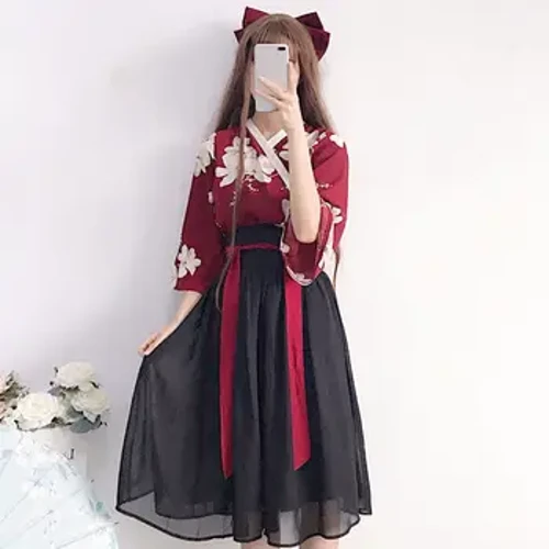 Kinų stiliaus studentų uniforma – tradicinė Hanfu suknelė moksleivėms