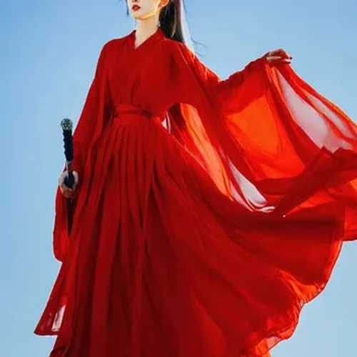 Traditionell kinesisk folkdansdräkt Kvinnor Hanfu Kläder Dam Ancient Swordsman Cosplay Outfit Tang Dynasty Scen Dance